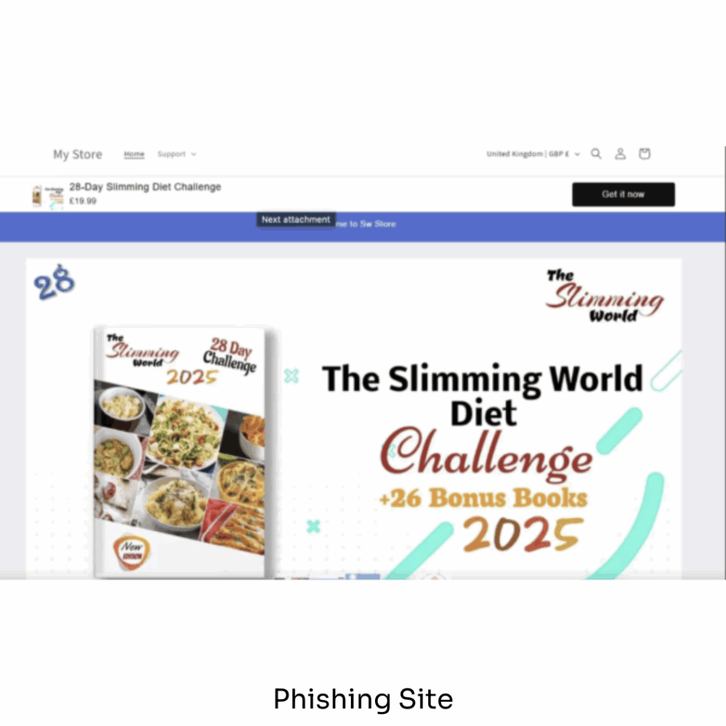 Slimming World - Phishing Site- SnapDragon Case Study