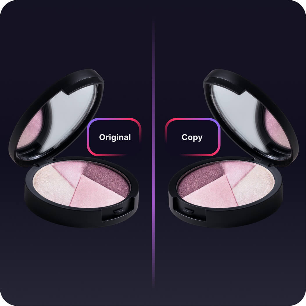 Beauty cosmetics graphic with an original and dupe product - Snapdragon Monitoring
